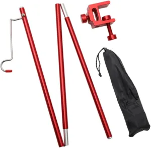 Camping Folding Lamp Pole Folding Table Light Stand, Aluminum Alloy Free Standing Camping Lantern Stand Lamp Stand for Travel