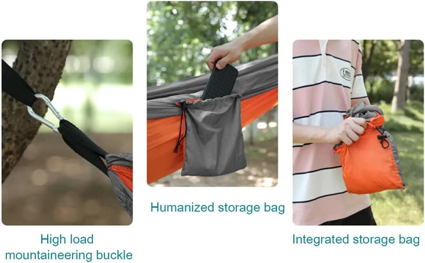 Camping Hammock Portable Camping Hammock Double Hanging Bed Lightweight Hammock Outdoor Waterproof Durable Survival Travel Leisure Bed, 275x140cm a