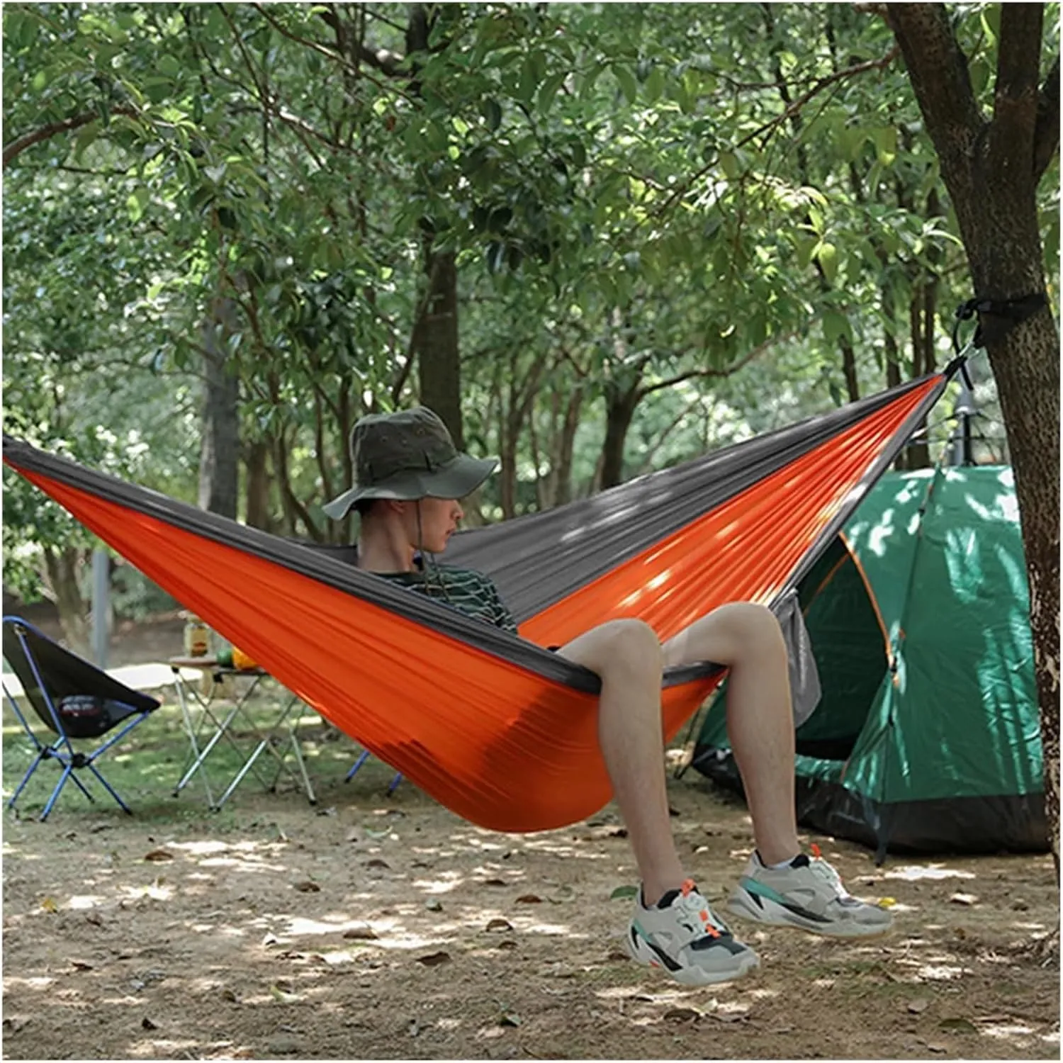 Camping Hammock Portable Camping Hammock Double Hanging Bed Lightweight Hammock Outdoor Waterproof Durable Survival Travel Leisure Bed, 275x140cm a
