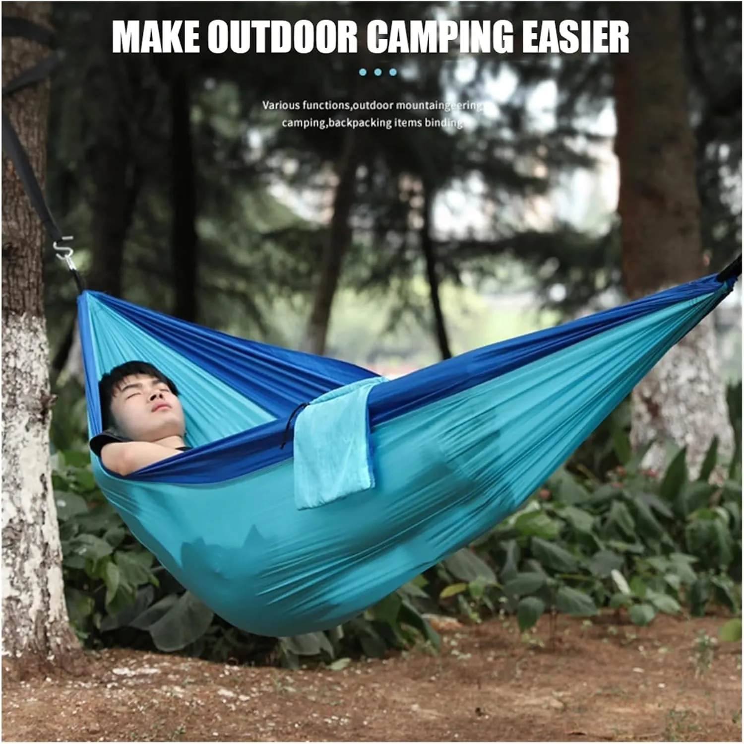 Camping Hammock Portable Camping Hammock Double Hanging Bed Lightweight Hammock Outdoor Waterproof Durable Survival Travel Leisure Bed, 275x140cm a