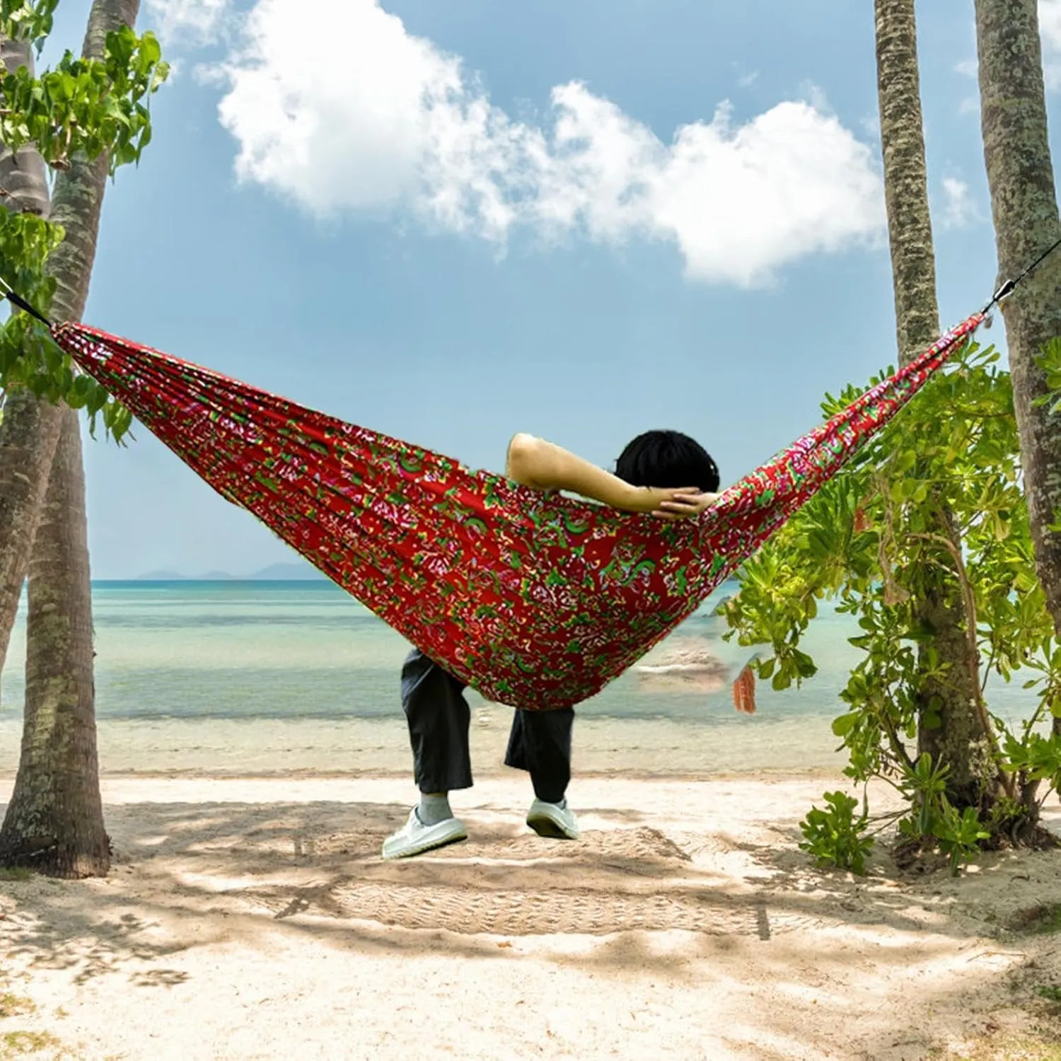 Camping Hammock,106 x 55 Inch Portable Hammock - Hiking Gear with Tree Straps and Carabiners for Outside Hiking Camping Beach Backpack Travel