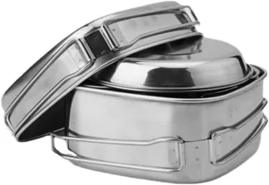 Camping Kitchen Utensil Camping Stainless Steel Outdoor Mountaineering Cooker Camping Portable Storage Picnic Pot Set for Outdoor Cooking
