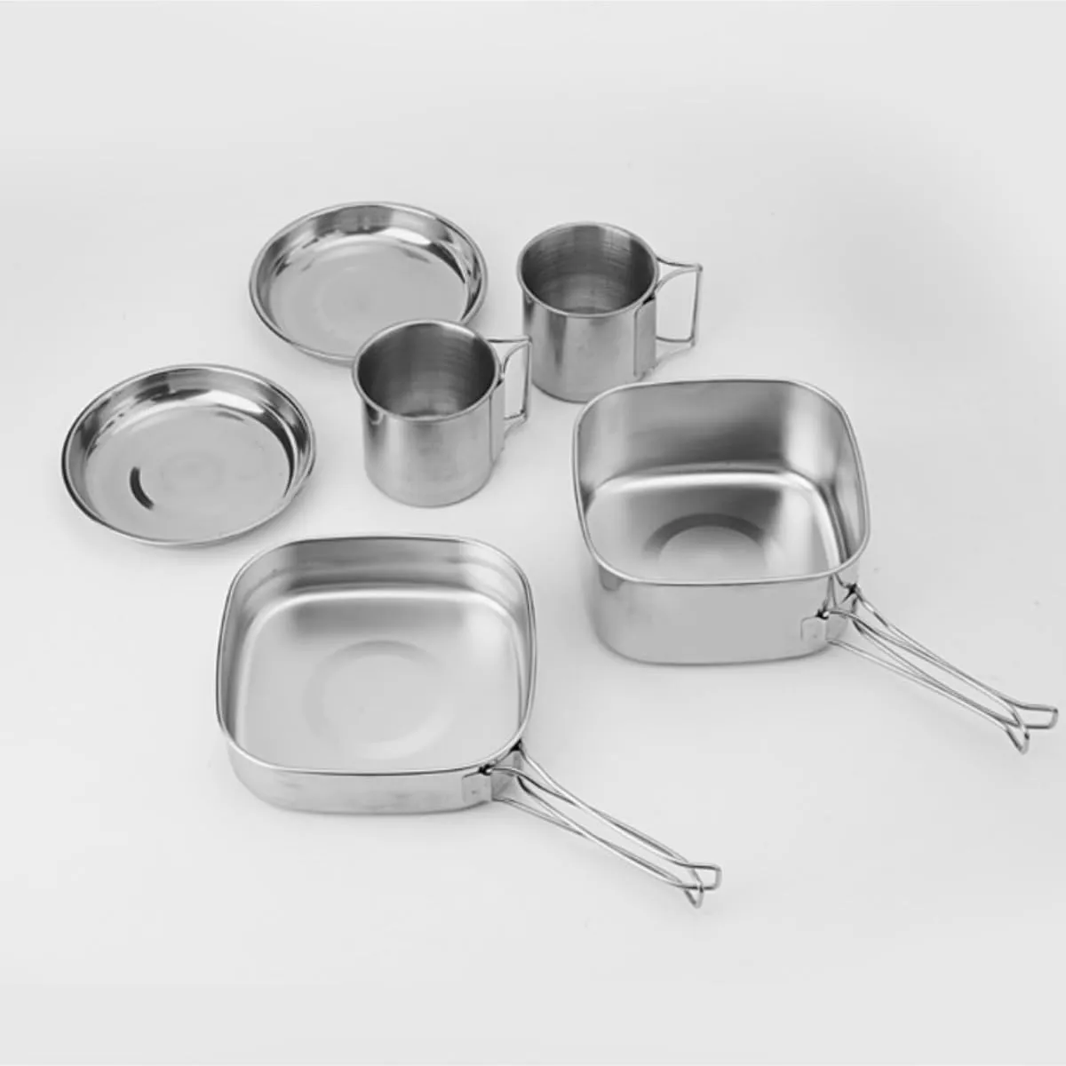 Camping Kitchen Utensil Camping Stainless Steel Outdoor Mountaineering Cooker Camping Portable Storage Picnic Pot Set for Outdoor Cooking