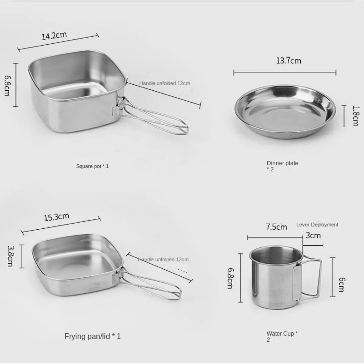 Camping Kitchen Utensil Camping Stainless Steel Outdoor Mountaineering Cooker Camping Portable Storage Picnic Pot Set for Outdoor Cooking