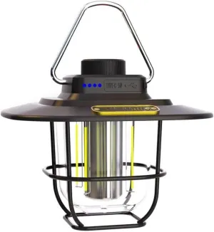 Camping Lamp Retro Hanging Tent Lamp Waterproof Dimmable Camping Lights USB Recharge Emergency Light Lantern Outdoor