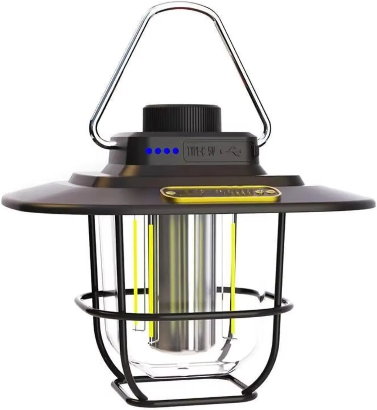 Camping Lamp Retro Hanging Tent Lamp Waterproof Dimmable Camping Lights USB Recharge Emergency Light Lantern Outdoor