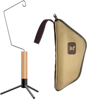 Camping Lantern Stand, Lamp Assembly, Lamp Pole Hanging Light Holder for Hiking, Indoor, Backpacking, Outdoor, 45.8cmx21cm, Brown