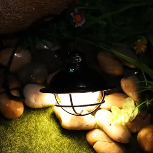 Camping Lantern Stepless Dimming Outdoor Camping Light IPX4 Waterproof Retro Camping Lamp Type-C Charging Hanging Ambient Light 4 Gear for Outdoor