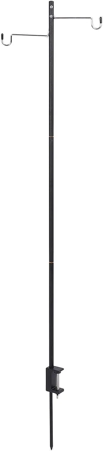 Camping Light Pole,Camping Lantern Stand Pole with Hooks Outside Stand Portable Outdoor Cutlery Garbage Rack for Picnic Hiking Fishing Backpacking Garden BBQ
