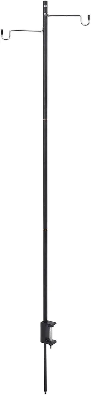Camping Light Pole,Camping Lantern Stand Pole with Hooks Outside Stand Portable Outdoor Cutlery Garbage Rack for Picnic Hiking Fishing Backpacking Garden BBQ