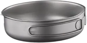 Camping Pan Titanium Cook Pan Lightweight Cooking Equipment Fry Pan Titanium Pan for Hiking Backpack Picnic Trekking Fishing