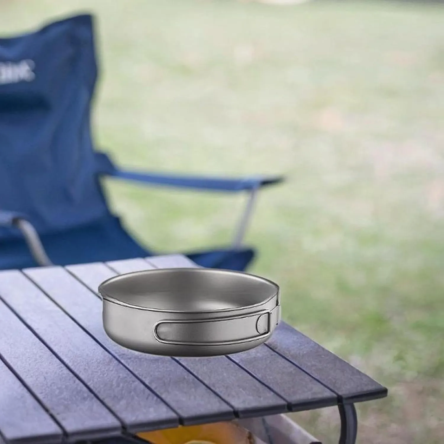 Camping Pan Titanium Cook Pan Lightweight Cooking Equipment Fry Pan Titanium Pan for Hiking Backpack Picnic Trekking Fishing