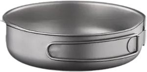 Camping Pan Titanium Pan Utensils Lightweight Fry Pan Titanium Cook Pan for Trekking Camping Backpacking Fishing Home Outdoor