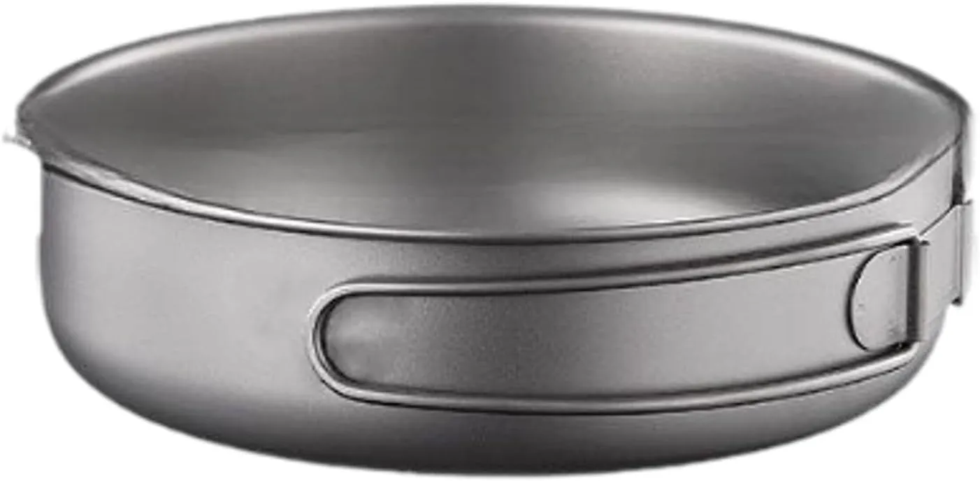 Camping Pan Titanium Pan Utensils Lightweight Fry Pan Titanium Cook Pan for Trekking Camping Backpacking Fishing Home Outdoor