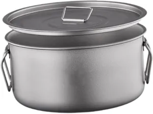 Camping Pot with Lid Titanium Mug 2200ml Backpacking Fishing Picnic Hiking Bowl Utensils Camping Portable Cooking Equipment