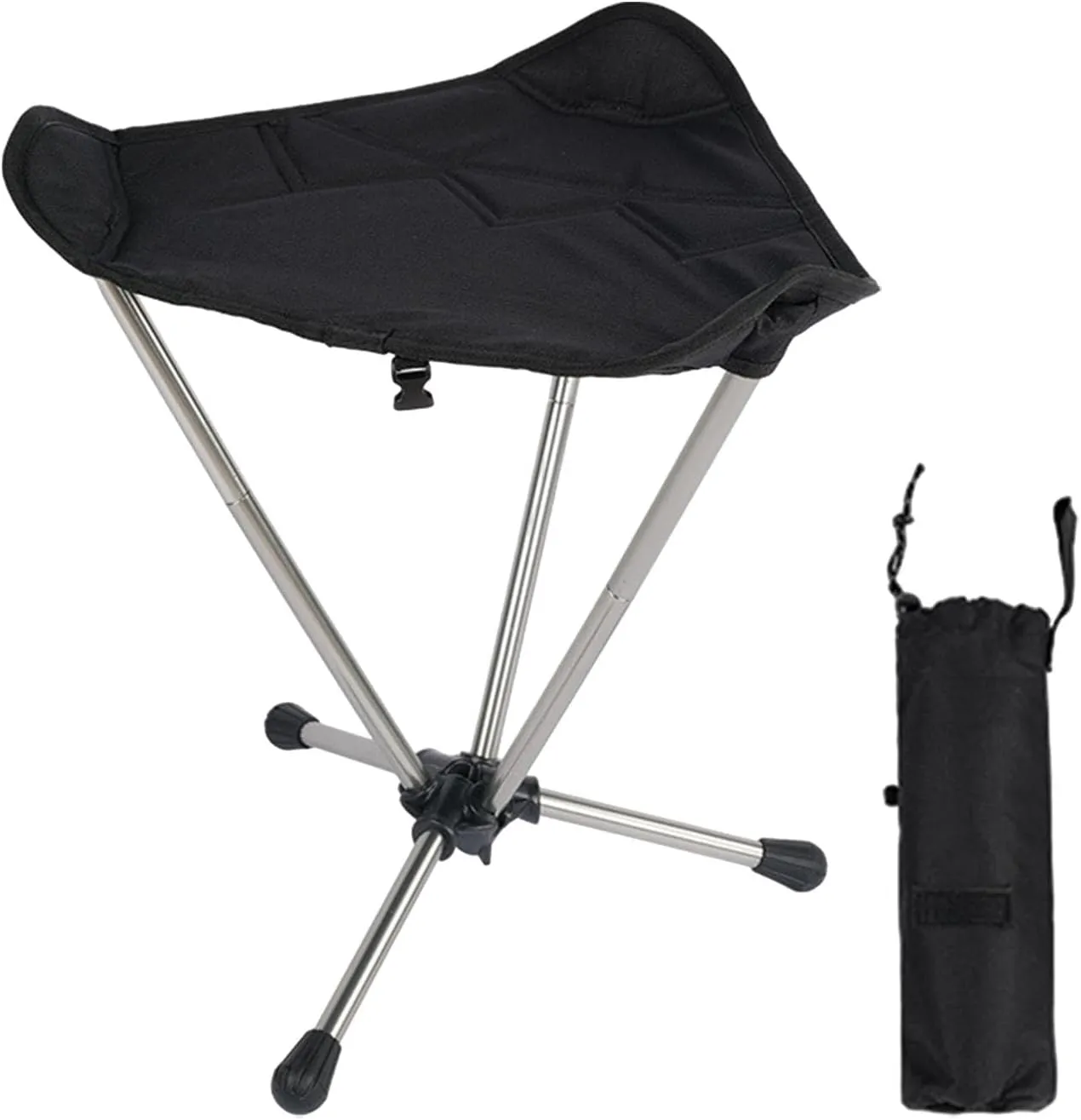 Camping Stool Seat Foldable Small Chair Heavy Duty Portable Folding Stool Fishing Stool for Fishing Traveling Adults Patio, Black