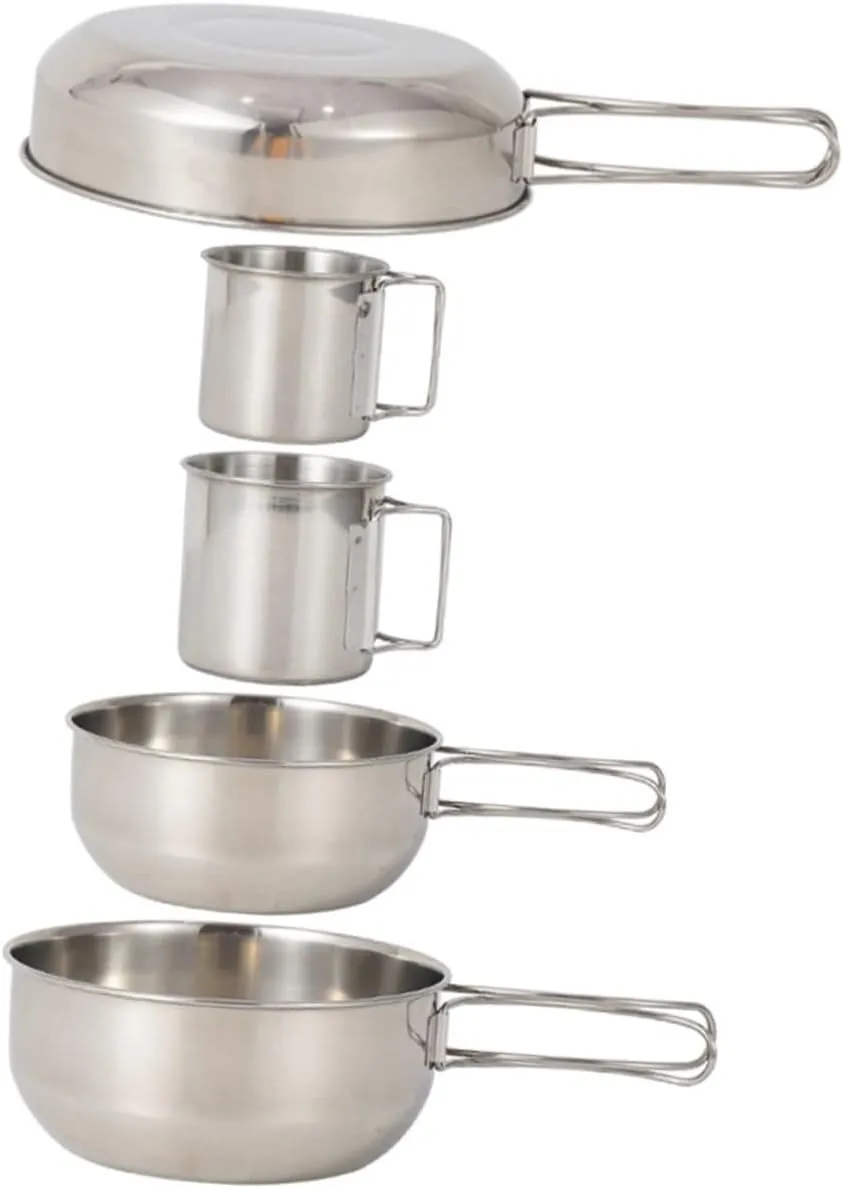Camping Tableware Set Stainless Steel Pot Cup 304 Steel Portable Picnic Bowl