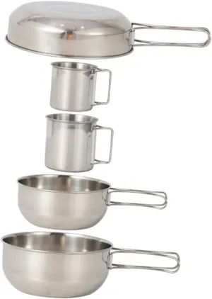Camping Tableware Set Stainless Steel Pot Cup 304 Steel Portable Picnic Bowl