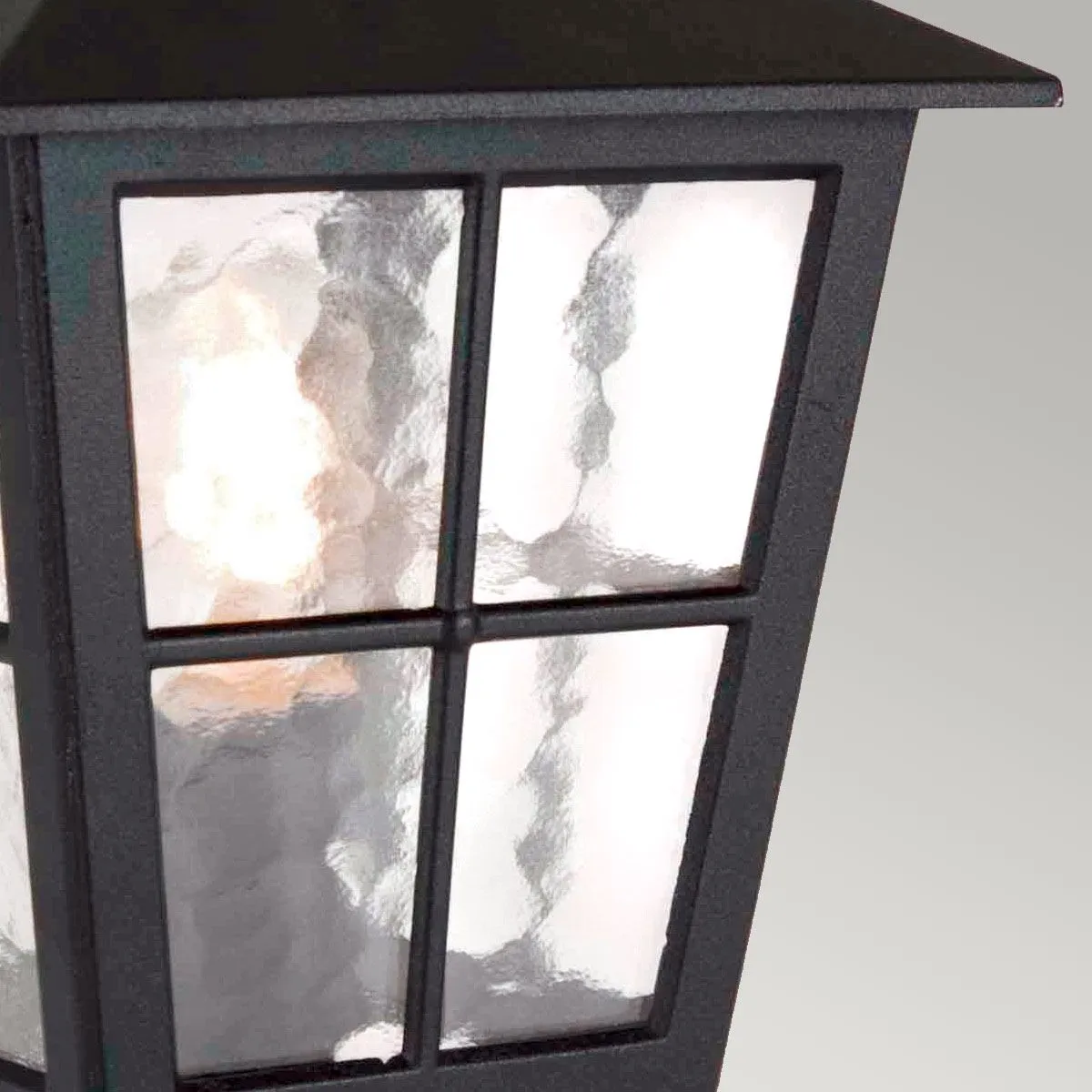Canterbury 1 Light Pedestal Lantern | Black