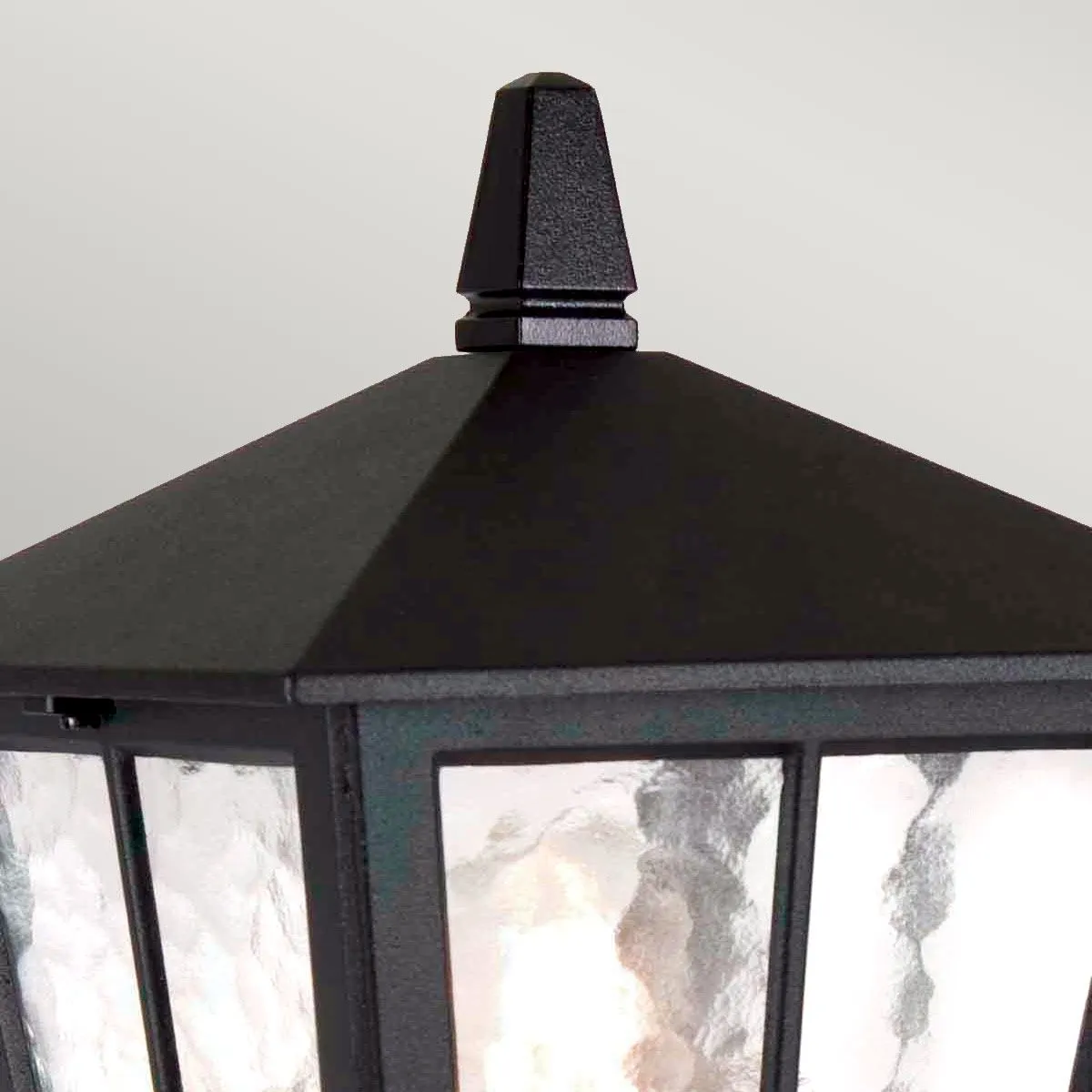 Canterbury 1 Light Pedestal Lantern | Black