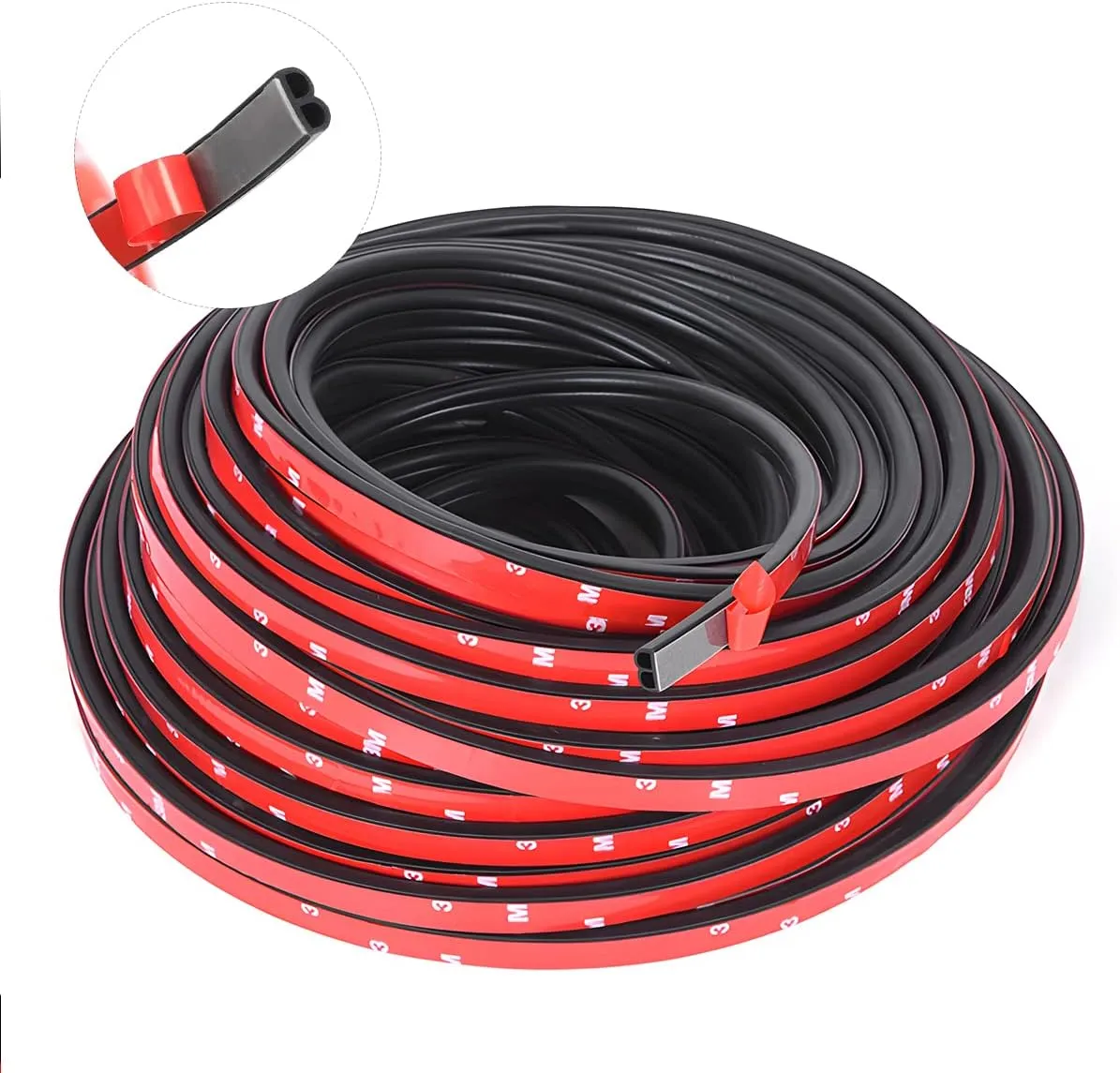 Car Edge Protector Strip, Automotive Door Rubber Soundproofing Weatherstrip B Shape Edge Trim Protection Seal Strip Suitable for Most Cars,Boats,Trucks,RVs (52.5FT)