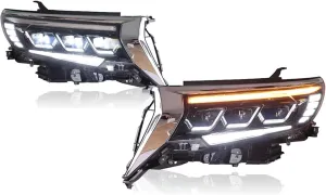 Car Lights Headlights Assembly Compatible for P-rado 2018-2020 LC150 Full L-ED Head Lamps Auto Accessories Sequential Turn Signal
