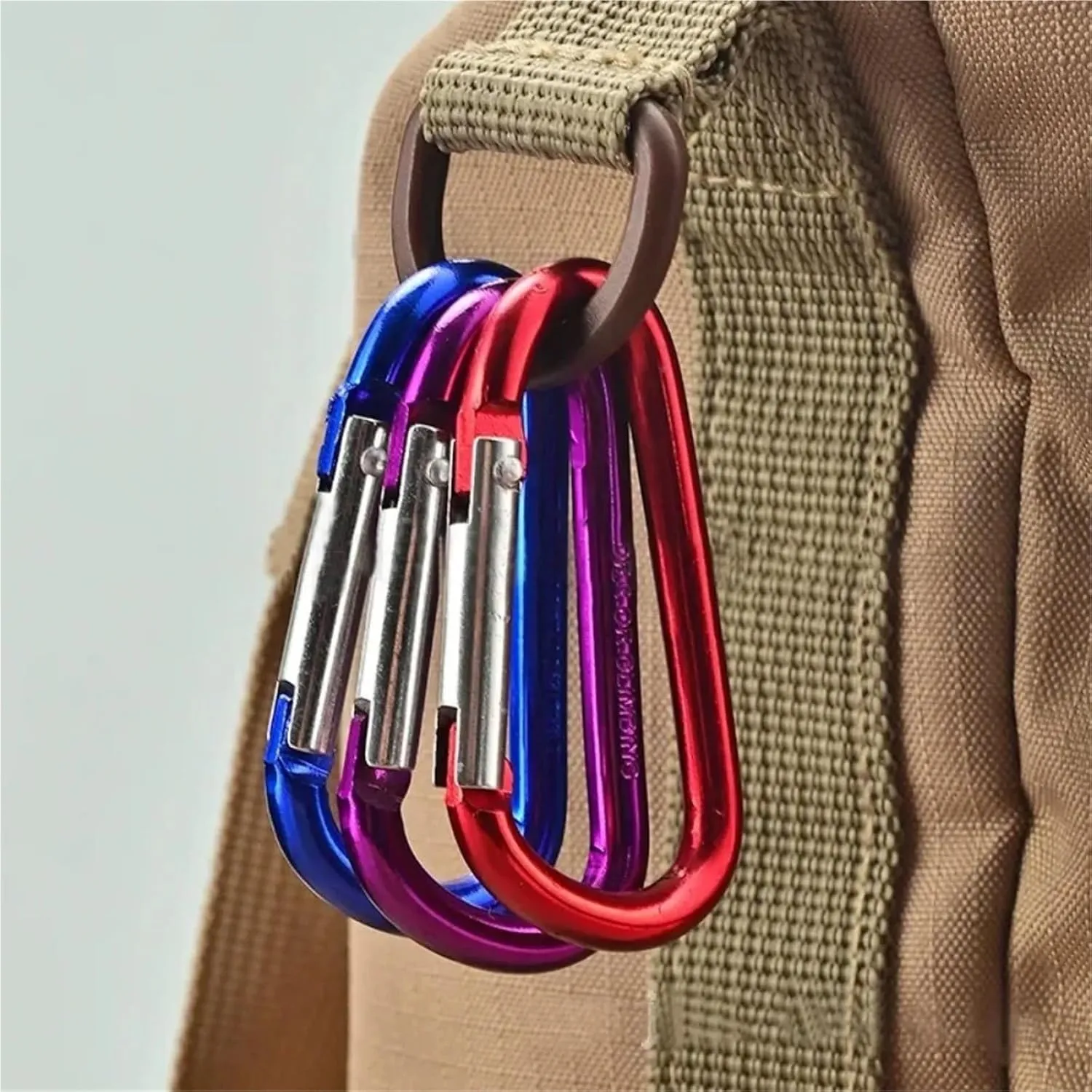Carabiner Clips 10/20pcs D Shape Color Carabiners Aluminum Alloy Carabiner Spring Hook Outdoor Backpack Camping Hooks(20pcs D Mixed)