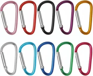 Carabiner Clips 10/20pcs D Shape Color Carabiners Aluminum Alloy Carabiner Spring Hook Outdoor Backpack Camping Hooks(20pcs D Mixed)