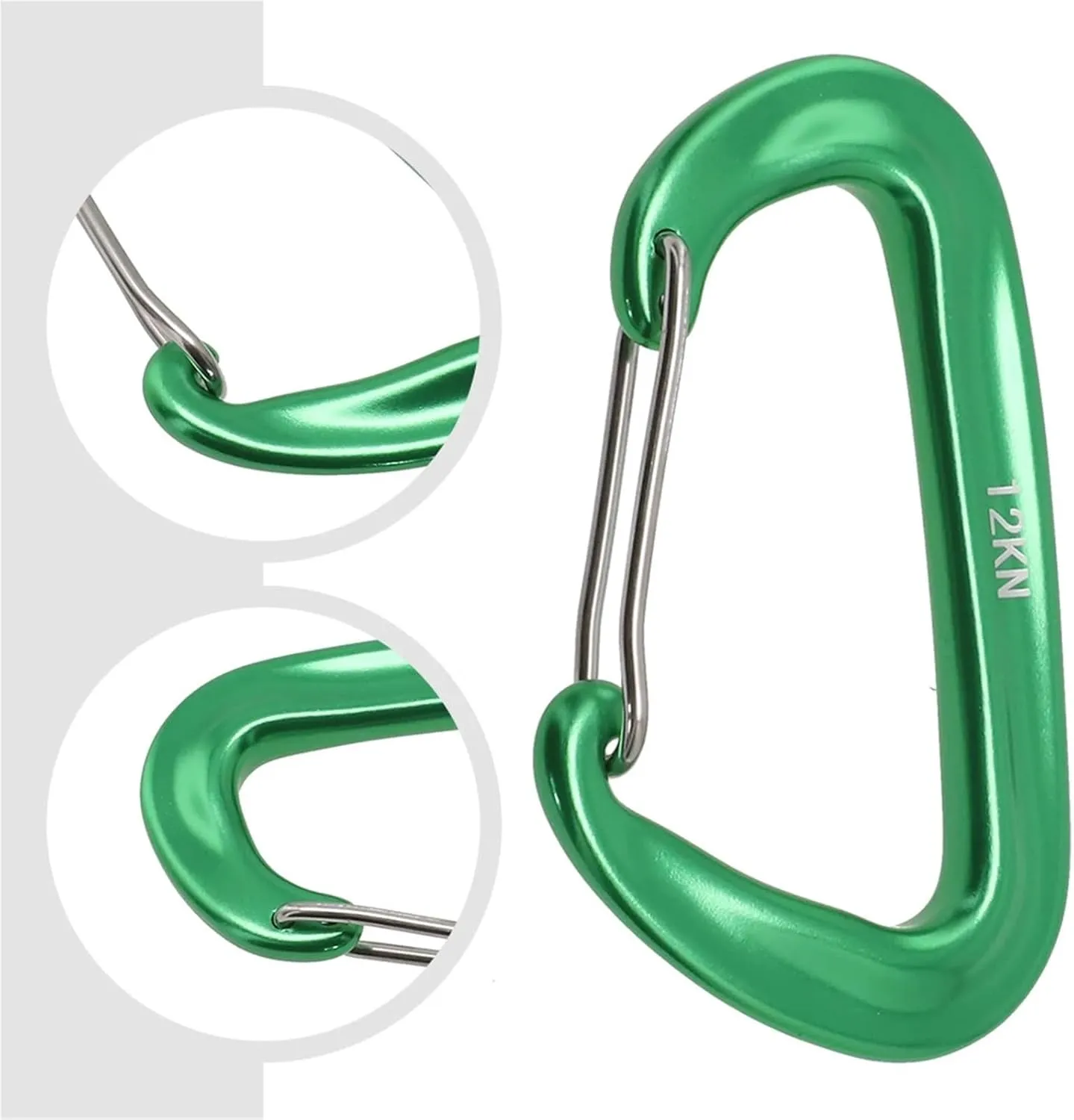 Carabiner Clips 12KN Aluminum Carabiner Clip D Ring Carabiners Small Carabiner Keychain Spring Snap Hooks Mini Carabiner Clip Set(Black)
