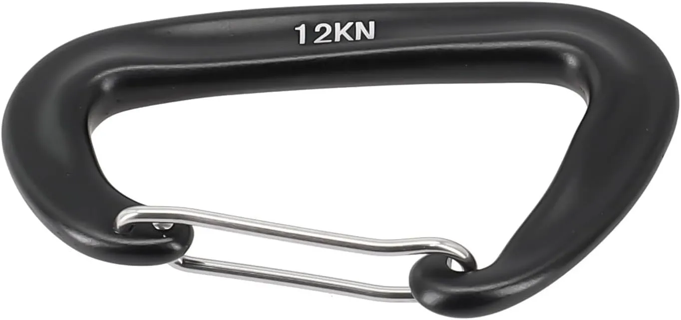 Carabiner Clips 12KN Aluminum Carabiner Clip D Ring Carabiners Small Carabiner Keychain Spring Snap Hooks Mini Carabiner Clip Set(Black)