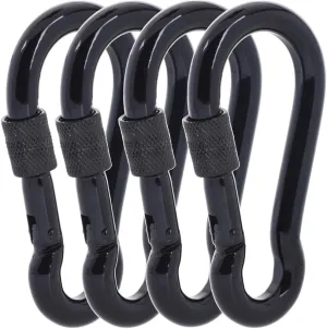 Carabiner Clips, 316 Stainless Steel Carabiner Clip, Heavy Duty Carabiner Hooks, Keychain Carabiners, Multi-Purpose Spring Snap Hook for Dog Leash, Outdoor Camping, Swing, Hammock