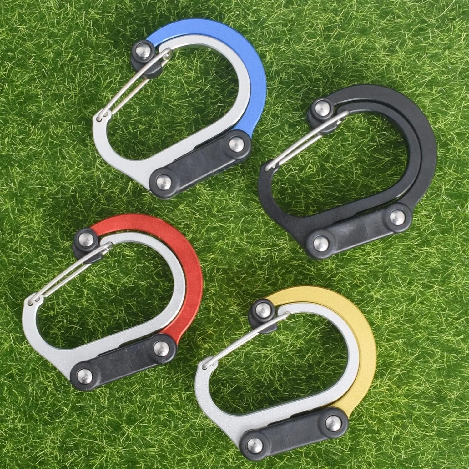 Carabiner Snap Hooks Hybrid Gear Clip -Rotating Hook Clip Non-Locking Strong Clips for Camping Fishing Hiking Travel Backpack Out