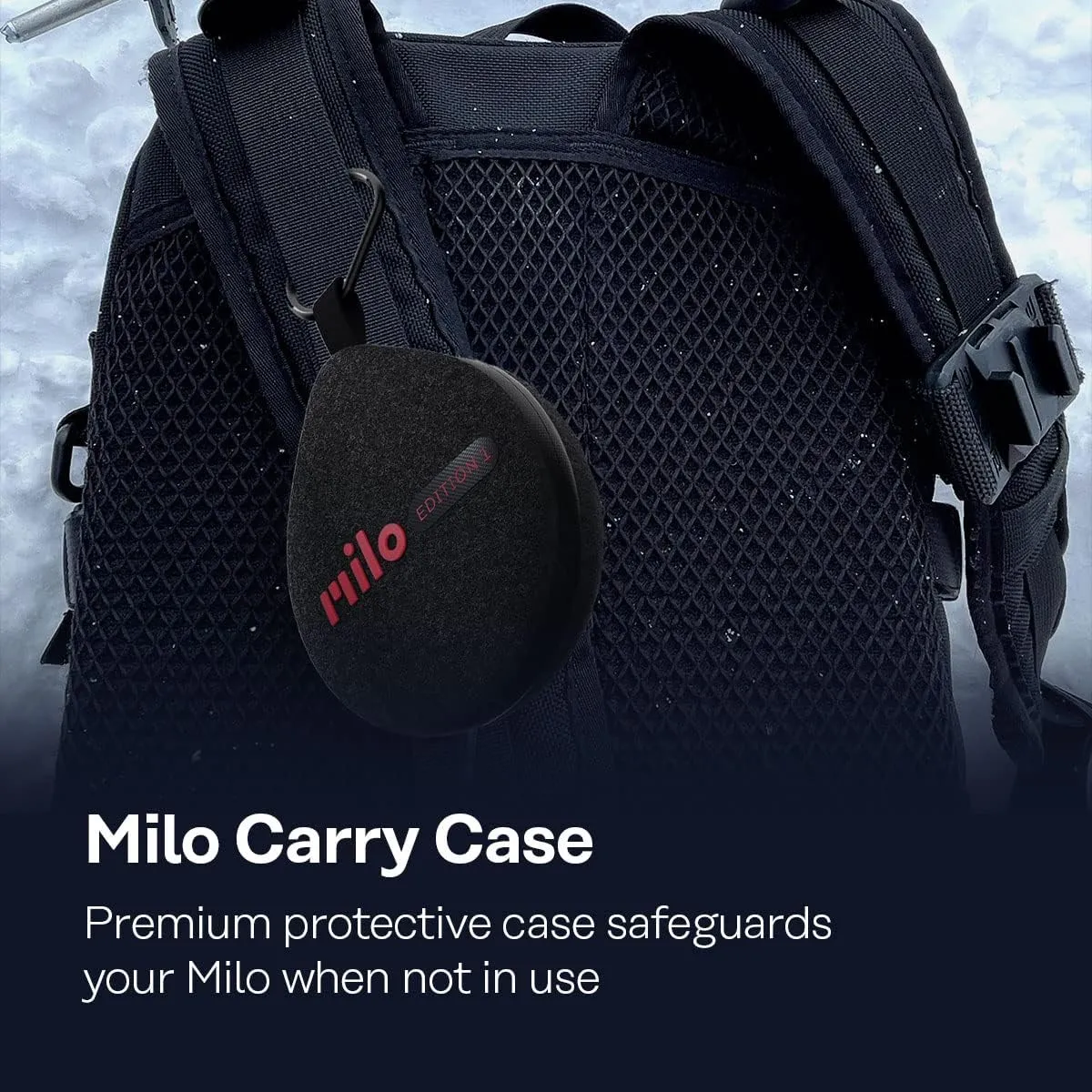 Carry Case – Premium Protective Case for Milo Action Communicator, Holds 1 Milo, Clip and Charging Cable (Not Included) - Protects Against Drops - Includes Carabiner