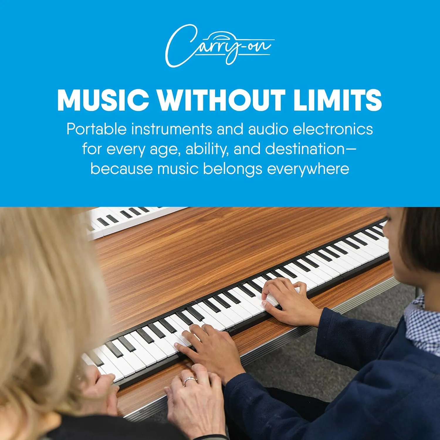 Carry-on 88 Key Folding Piano - Ultra-Portable and Full-Sized with 128 Voices and USB MIDI Connectivity - Travel Piano Keyboard Perfect for Practice, Travel, and Performances - Black