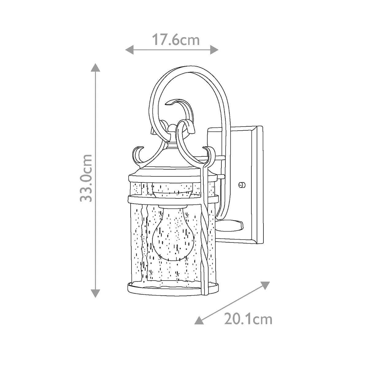 Casa 1 Light Wall Lantern | Olde Black