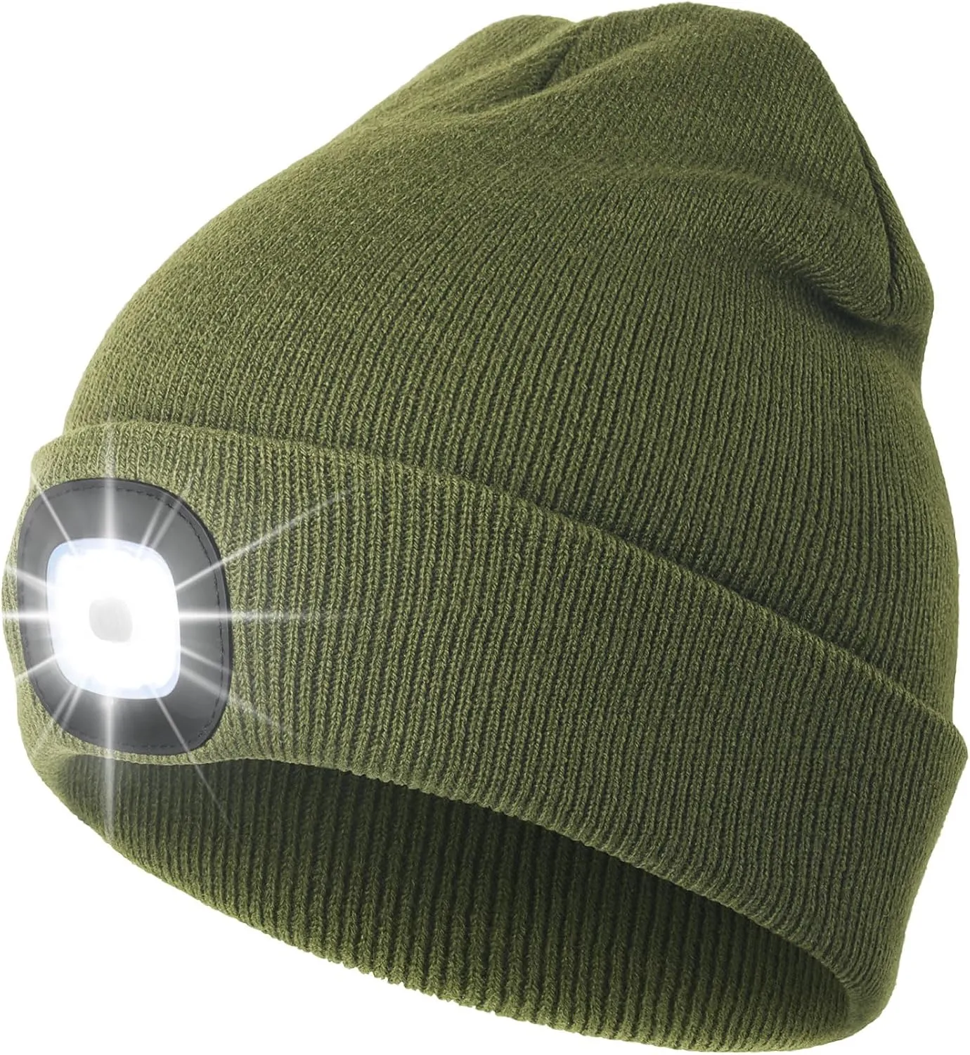 CENSGO Unisex Hat with Light, USB Rechargeable LED Headlamp Beanie, Gifts for Dad Father Men Husband Warm Knitted Cap