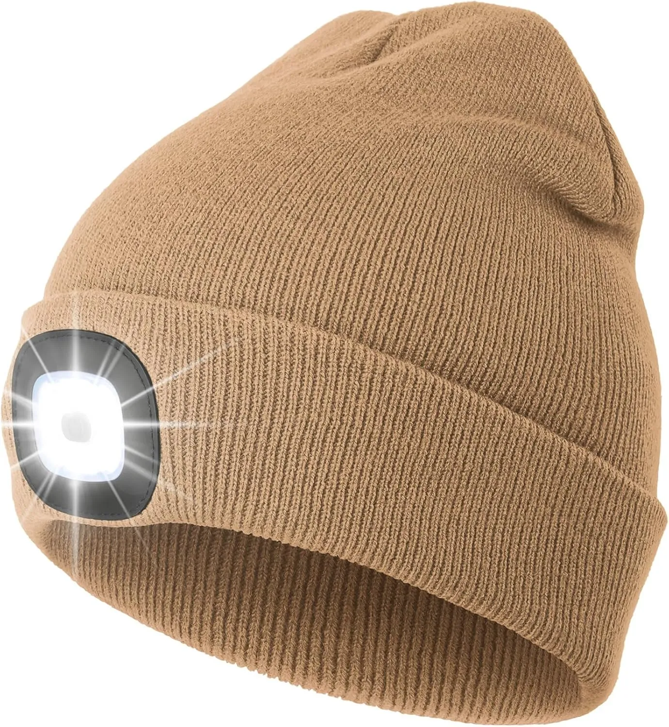 CENSGO Unisex Hat with Light, USB Rechargeable LED Headlamp Beanie, Gifts for Dad Father Men Husband Warm Knitted Cap