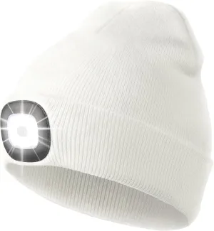CENSGO Unisex Hat with Light, USB Rechargeable LED Headlamp Beanie, Gifts for Dad Father Men Husband Warm Knitted Cap