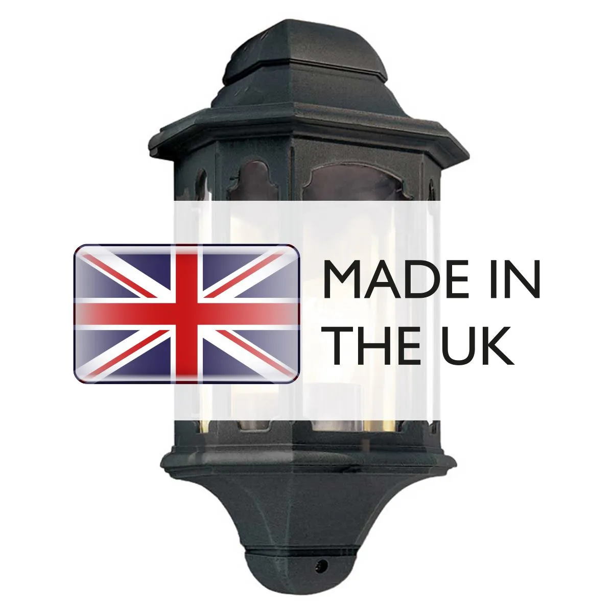 Chapel 1 Light Half Lantern | Black