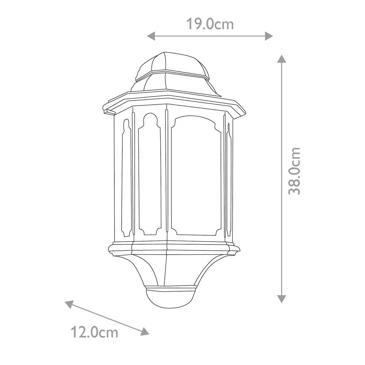 Chapel 1 Light Half Lantern | Black