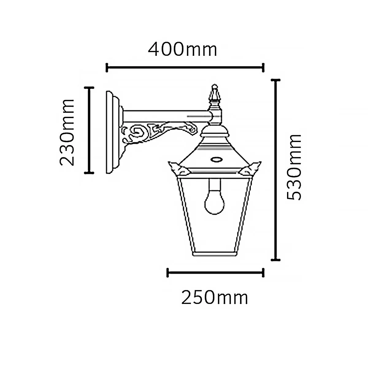 Chelsea 1 Light Down Wall Lantern | Copper