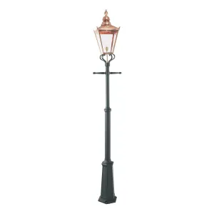 Chelsea 1 Light Grande Lamp Post | Copper & Black