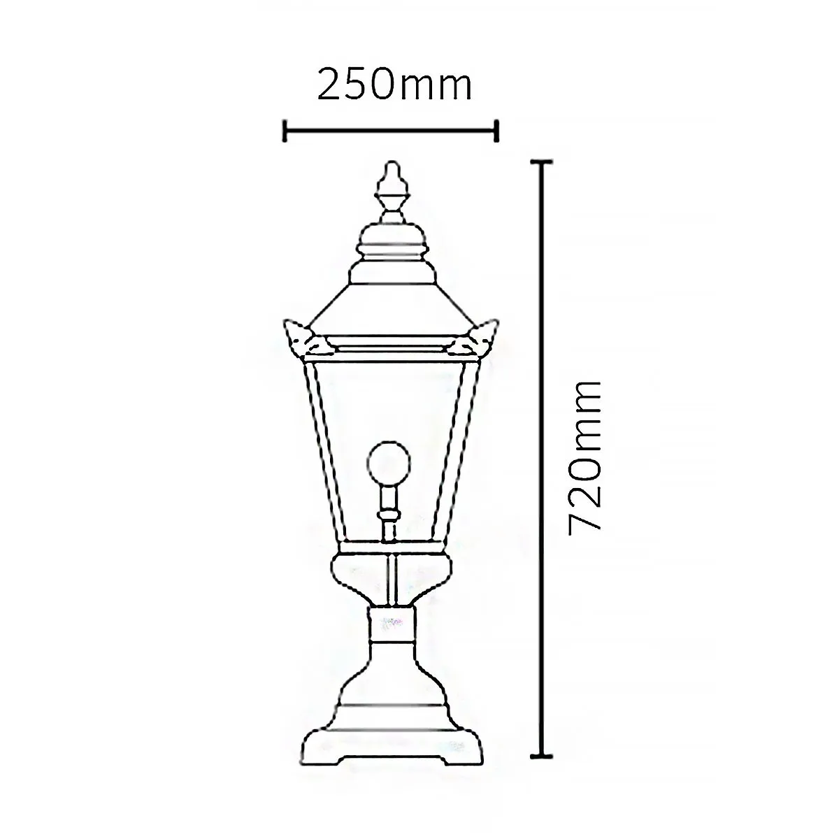 Chelsea 1 Light Pedestal Lantern | Copper