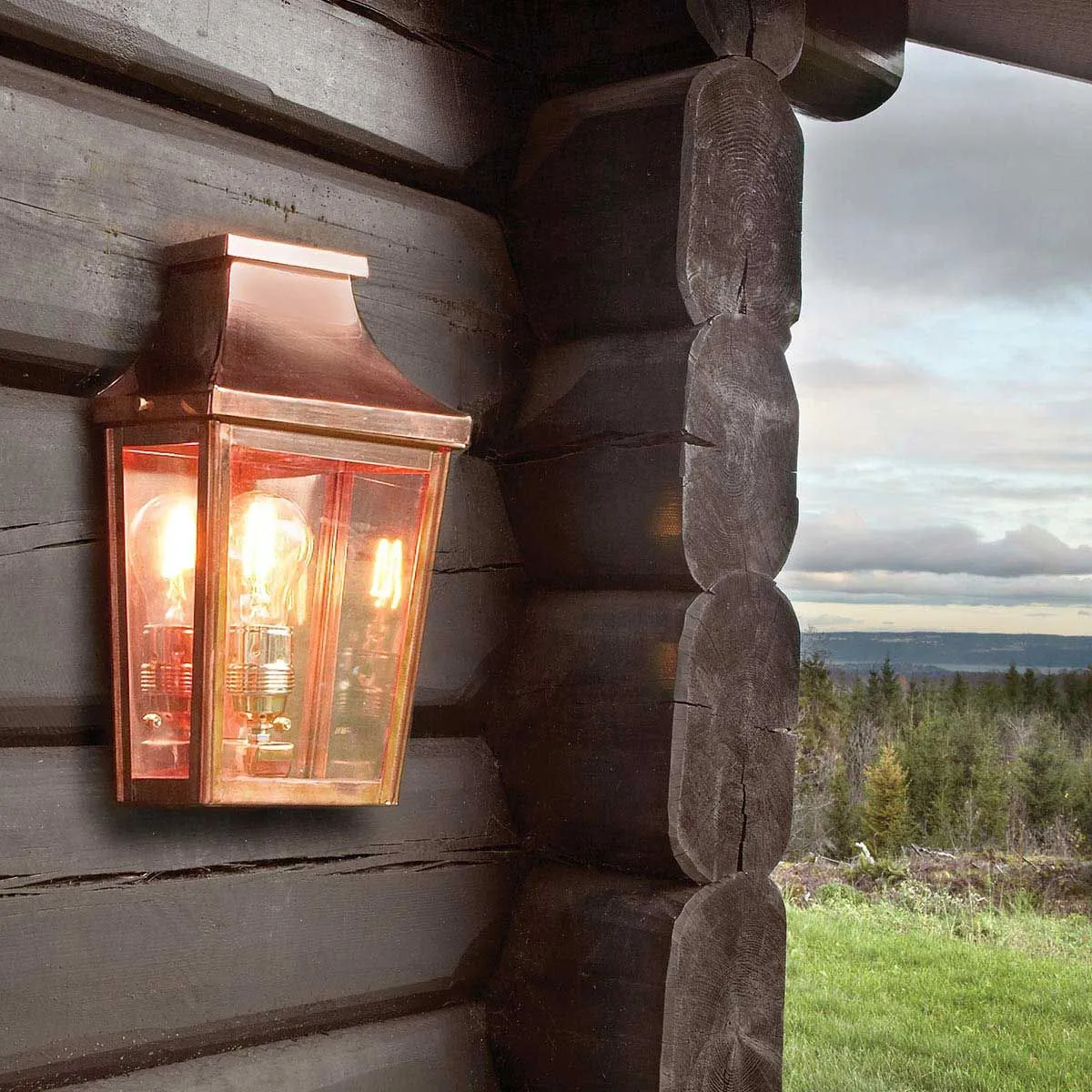 Chelsea 1 Light Small Half Lantern | Copper