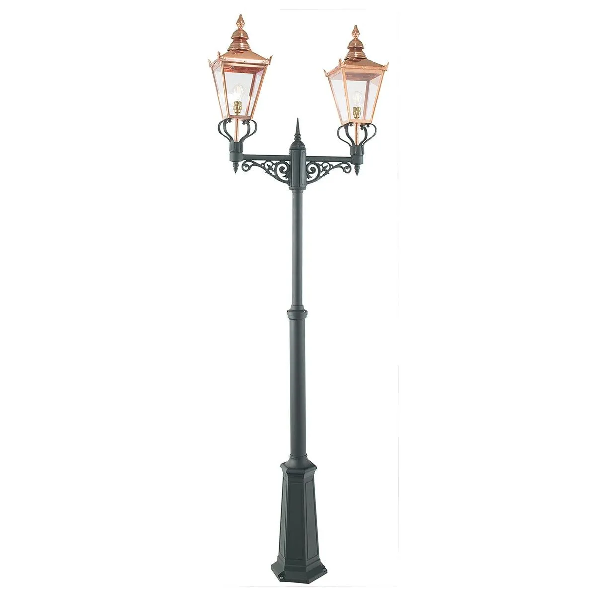 Chelsea Twin Head Lamp Post      | Copper & Black