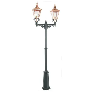Chelsea Twin Head Lamp Post      | Copper & Black