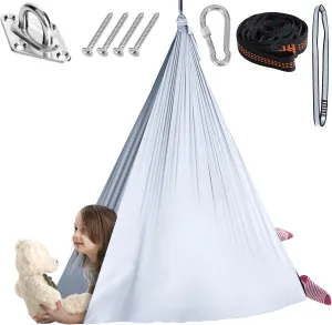 Chihee Sensory Swing Therapy Swing Hammock Indoor Outdoor for Kids, Hardware Included, Soft Breathable Nylon Cuddle Swing Joy Hammock for Child Adult with Autism, ADHD, Aspergers, Sensory Integration