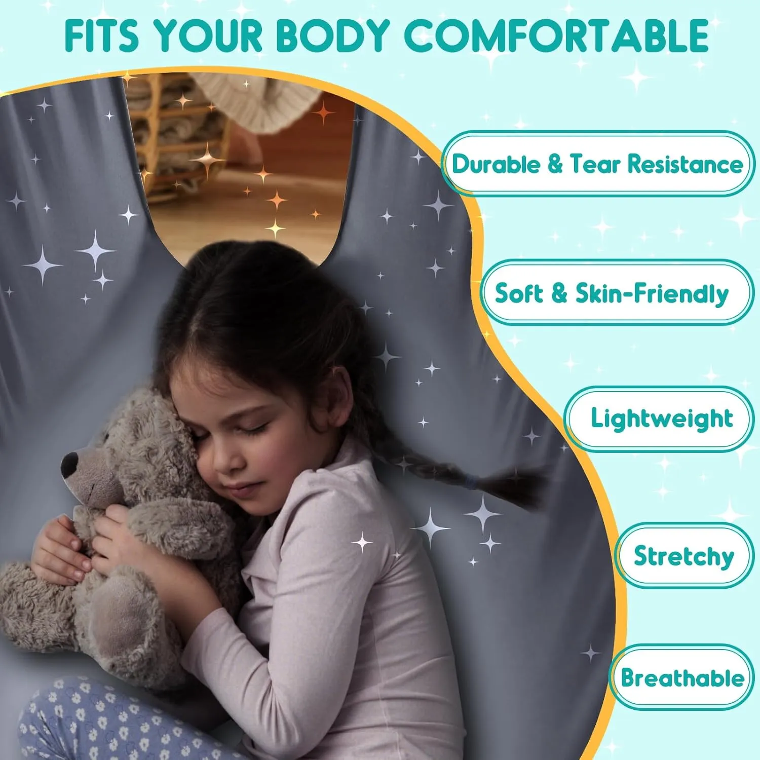 Chihee Sensory Swing Therapy Swing Hammock Indoor Outdoor for Kids, Hardware Included, Soft Breathable Nylon Cuddle Swing Joy Hammock for Child Adult with Autism, ADHD, Aspergers, Sensory Integration