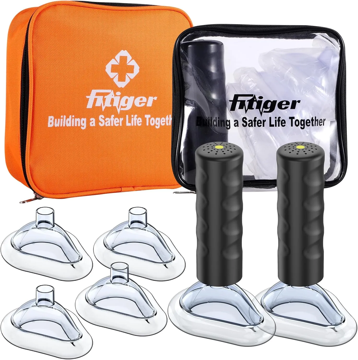 Choking Rescue Device (2 Pack), FSA HSA Anti Choking Device, First Aid Kit for Baby and Adults, Fitiger EasyPumpVac Pro Portable Airway Suction Device - Home Kit and Travel Kit Combo
