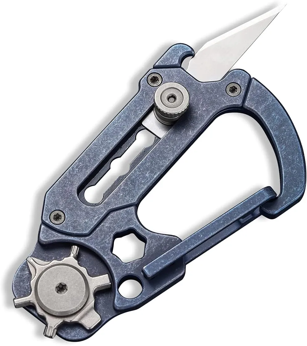 CIVIVI Polymorph Titanium Carabiner Multi-Tool with Utility Blade, Bottle Opener, Screwdriver C20045-3